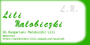 lili malobiczki business card